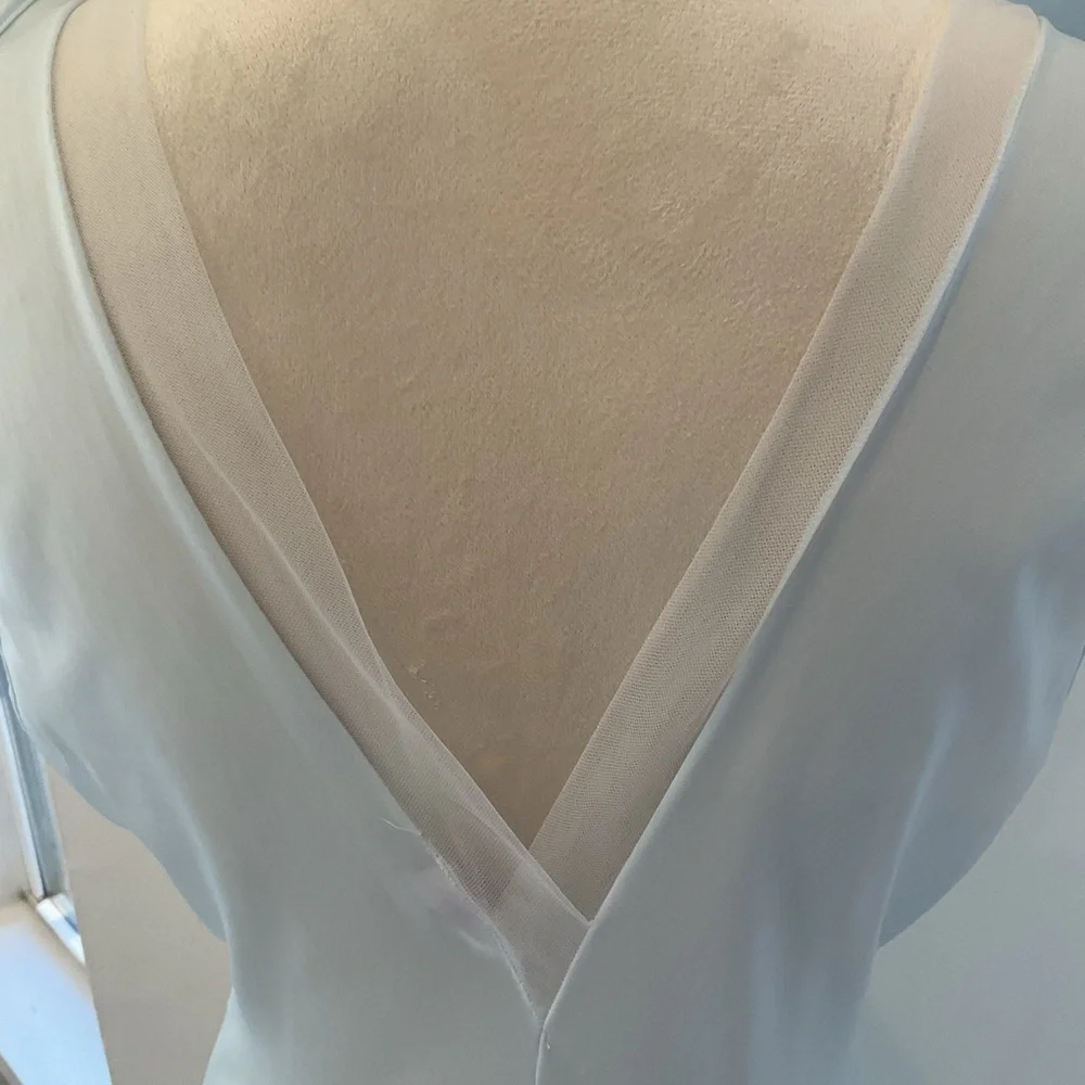 Caresse Blue and White Lace Chemise - Picture 9 of 13